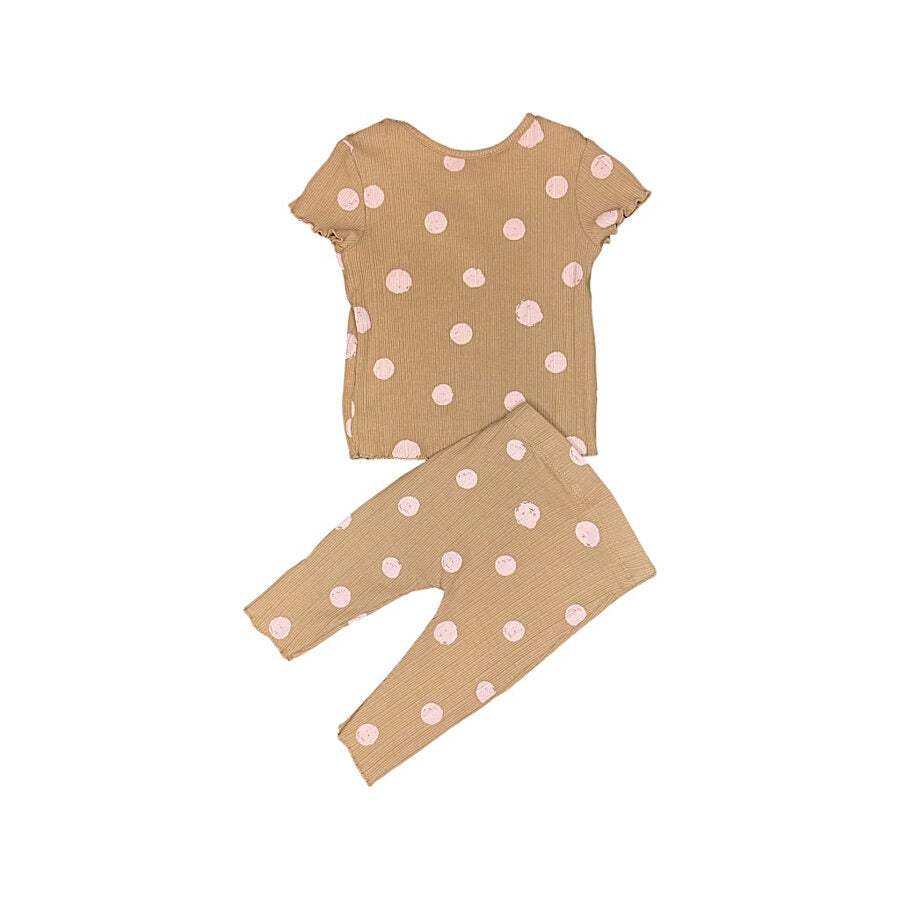 Brūns divdaļīgs kostīms Pink Dots 62cm