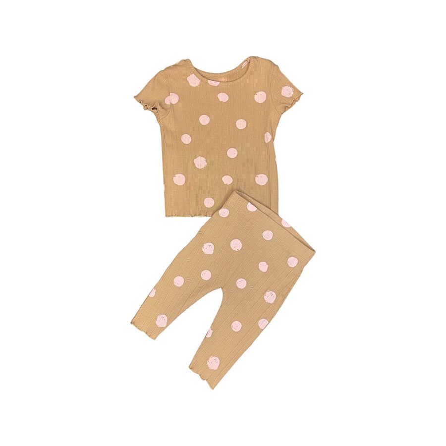 Brūns divdaļīgs kostīms Pink Dots 62cm