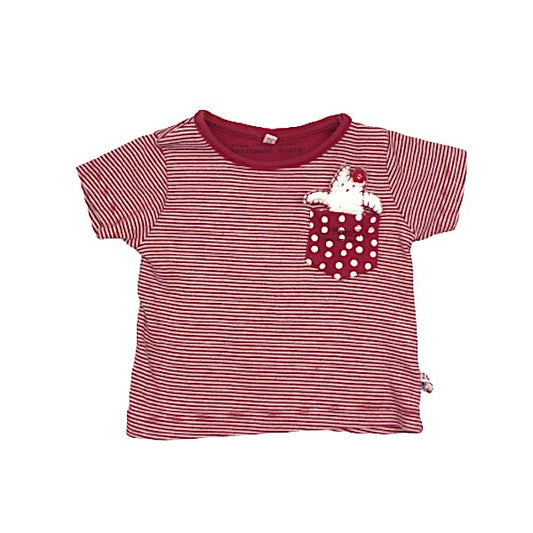 "Debenhams" sarkani svītrains T-krekls 86cm