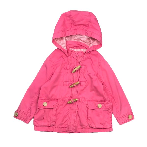 "Next" rozā āra jaka ar kapuci