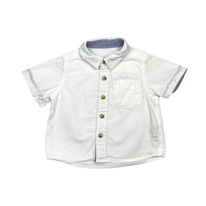 "Mothercare" balts kokvilnas krekls buttons 74cm