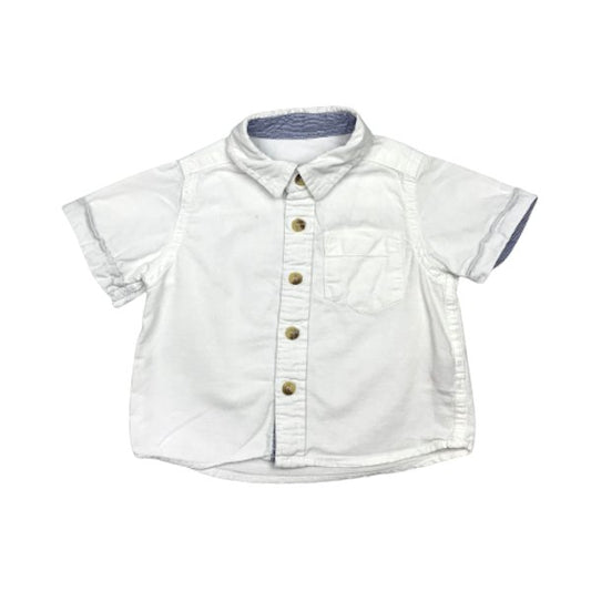 "Mothercare" balts kokvilnas krekls buttons 74cm