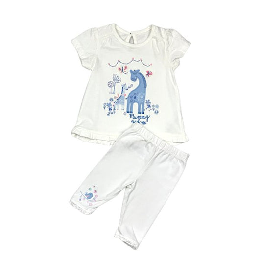 Balts divdaļīgs kostīms giraffe "George" 62cm