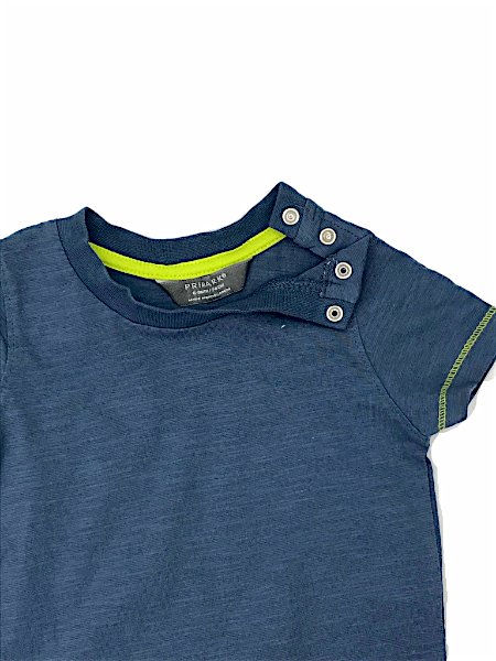 Zils T-krekls ar neona zaļu maliņu "Primark"