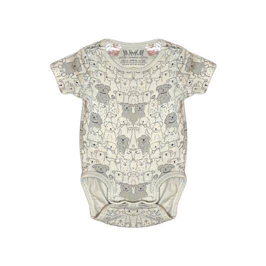 "H&M" pelēks bodijs doggy 62cm