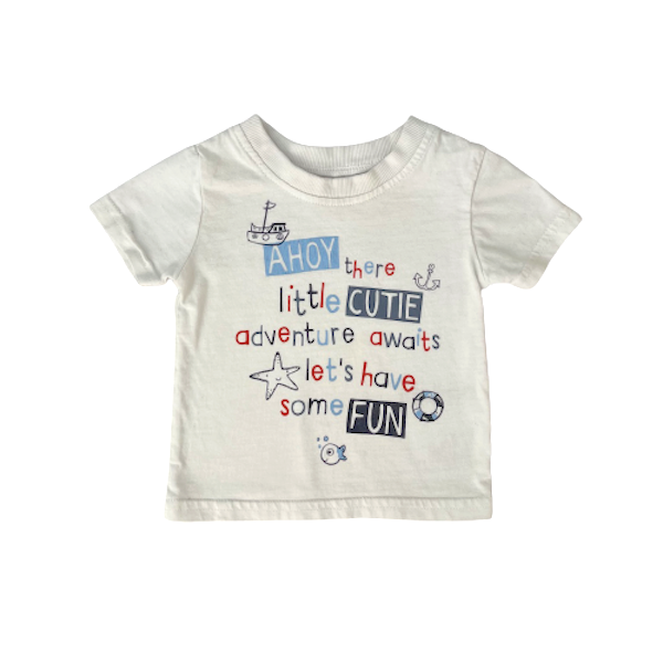 Balts T-krekls Adventure Ahoy "George" 62cm