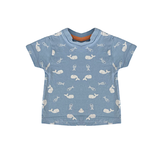 "Hullaballoo" zils T-krekls whales 62cm