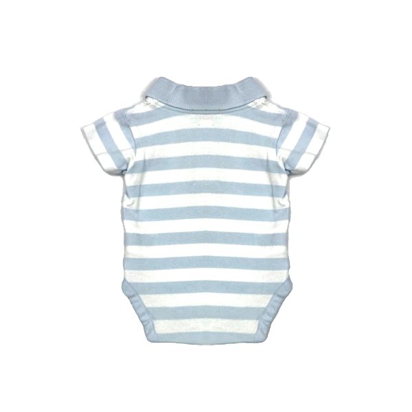 "Mothercare" gaiši zils un balts bodijs ar īsām piedurknēm