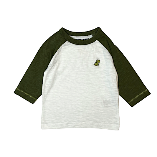 "Next" kokvilnas krekls green sleeve dino 68cm
