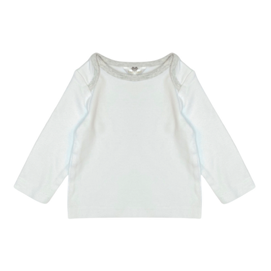 "M&Co" balts kokvilnas krekels grey neck 68cm