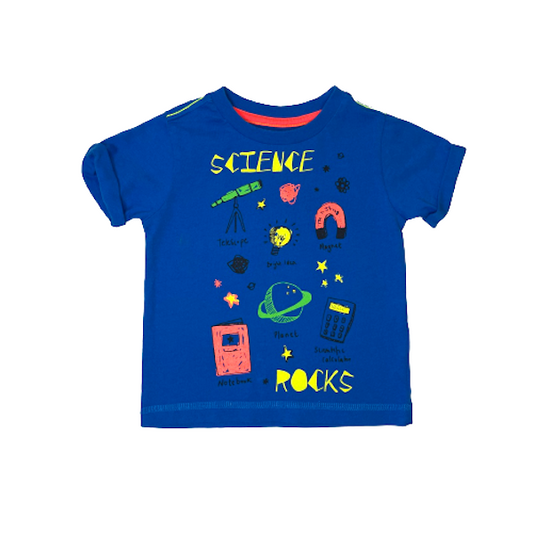 Zils T-krekls Science Rocks 74cm