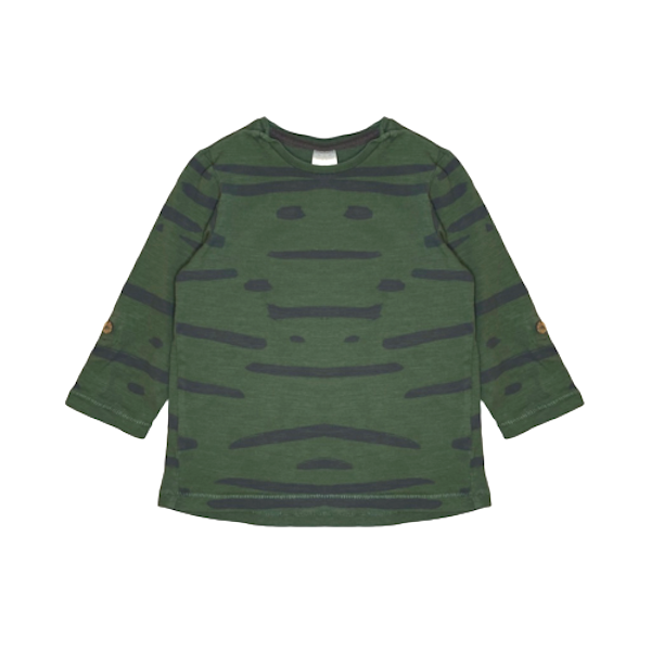 "H&M" zaļš kokvilnas krekls stripes 74cm