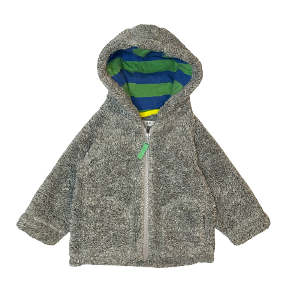 "Marks&Spencers" pelēka, silta jaka ar kapuci 83cm