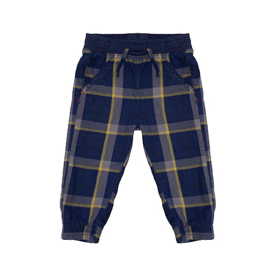 Rūtainas kovilnas bikses yellow&blue "Nutmeg" 80cm