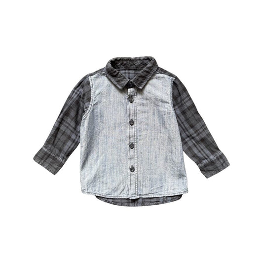 "Matalan" kokvilnas krekls blue check front 74cm