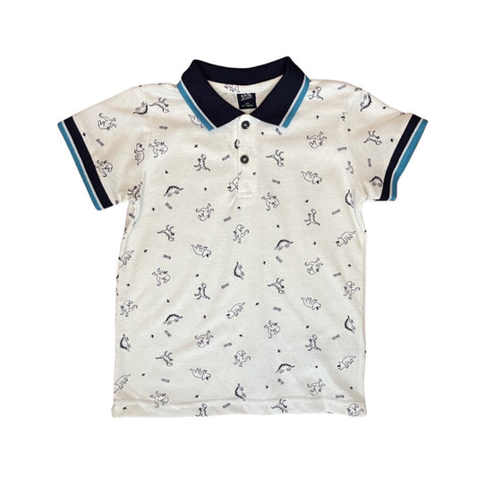 "Kiki&Koko" balts polo krekls Roar Dinos 122
