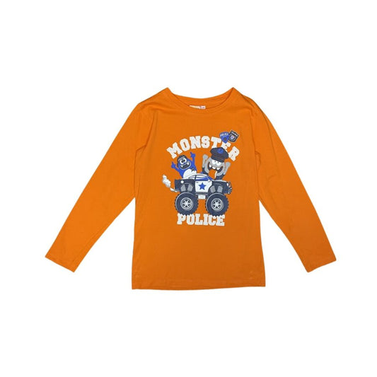 "Infinity Kids" oranžs kokvilnas krekls Monster 128