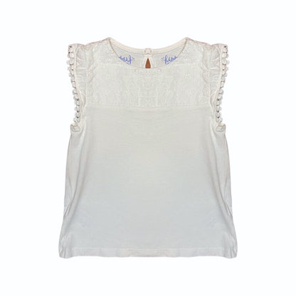"Girls Club" gaišs tops lace shoulders 110