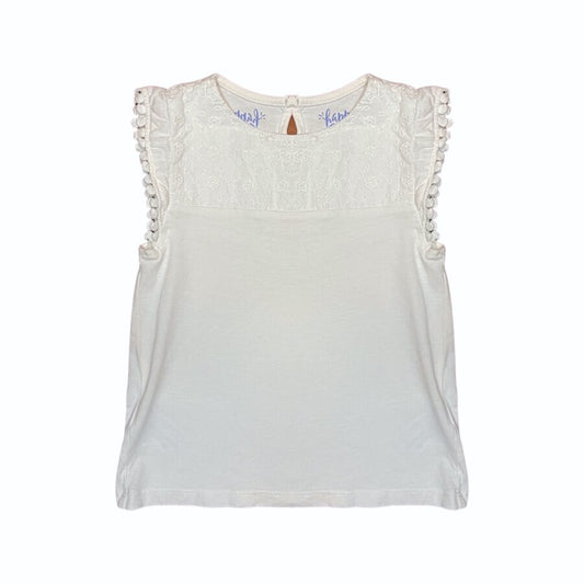 "Girls Club" gaišs tops lace shoulders 110