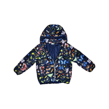 "H&M" tumši zila āra jaka butterflies 110