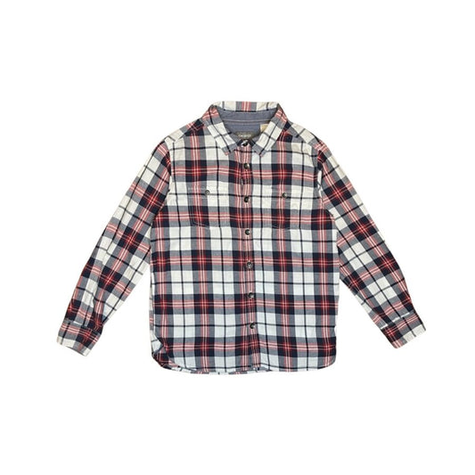 "Okaidi" sarkani rūtains kokvilnas krekls 128