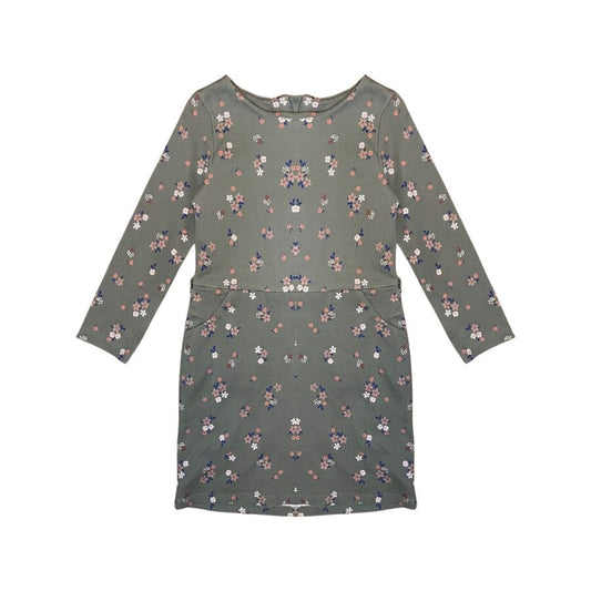"H&M" zaļa kleitiņa pockets and flowers 116