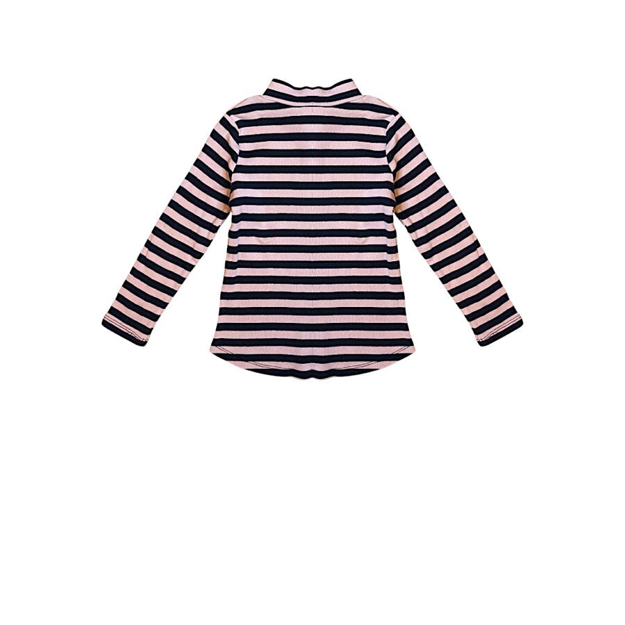 "H&M" striped top pink&navy 104